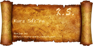 Kurz Sára névjegykártya