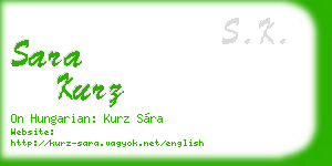 sara kurz business card