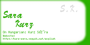 sara kurz business card